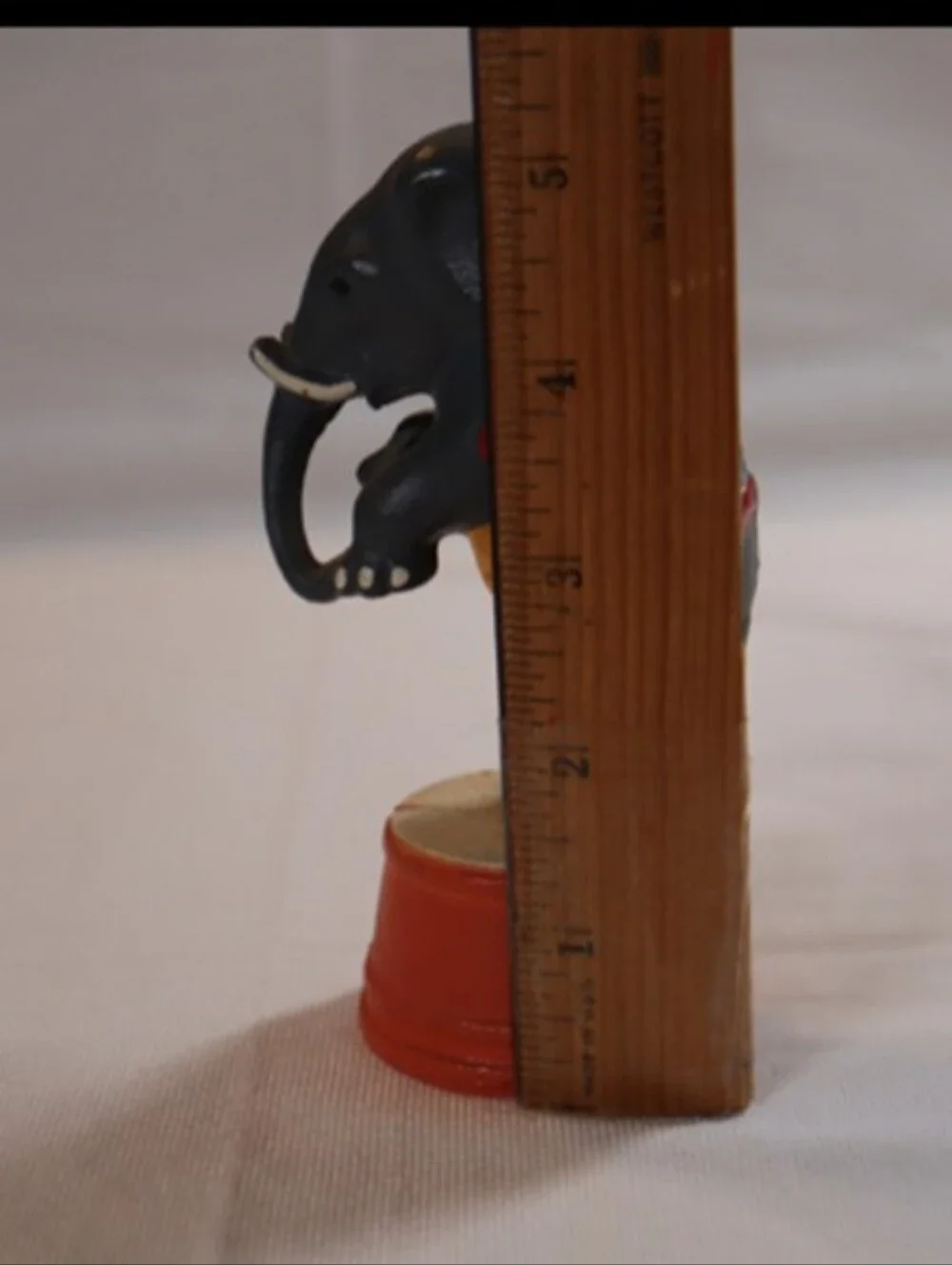 Vintage Art Deco A.C. Williams Circus Elephant On Tub Cast Iron Coin Bank